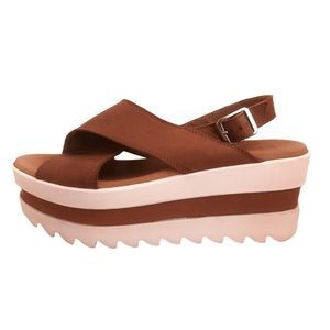 Ethem Noble Platform Sandals | Brown and White